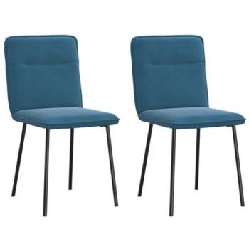 Set de 2 sillas de comedor terciopelo azul – Vidaxl
