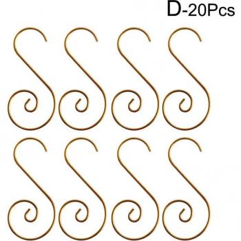 20Pcs S Hooks for Hanging Christmas Tree Ornaments