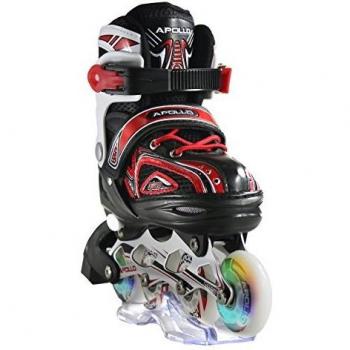 Apollo Super Blades X Pro LED Rollschuhe für Kinder, ideal für Anfänger, Rot, M (35-38)