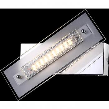 LED Wandspiegelglas Lampe, drehbar, chromverkleidet – Modell 48696‑1