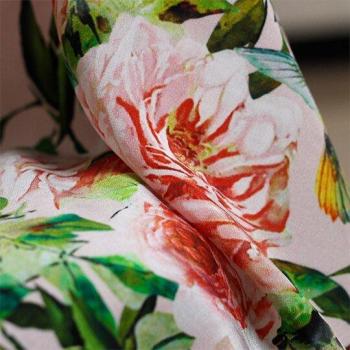 Tenue Soie Rose Framboise & Motif Oiseau