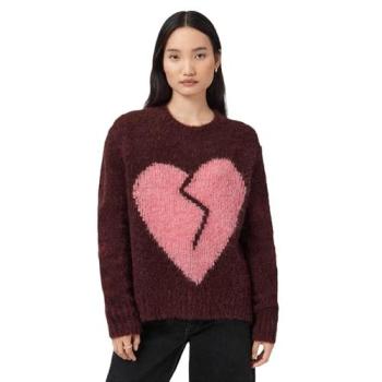 AllSaints Red Luvheart Women's Crew Neck Jumper, S