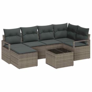 Set de salon d'extérieur 6 pièces noir rotin Vidaxl