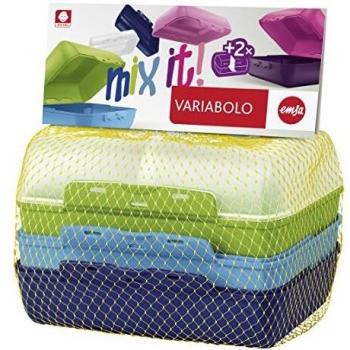 Contenitori per alimenti Emsa Variabolo, 4 pezzi, apribili su entrambi i lati