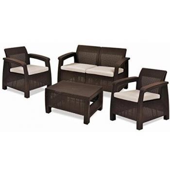 Set Grecia Lounge Lattiera Resinata Marrone