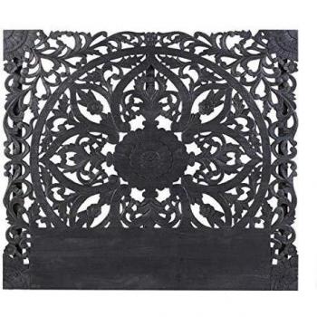 Menzzo Serena Lit Tête Bois Noir L160 x P3,5 x H140