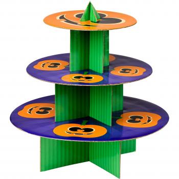Cardboard Pumpkin Themed 3-Tier Cake Stand