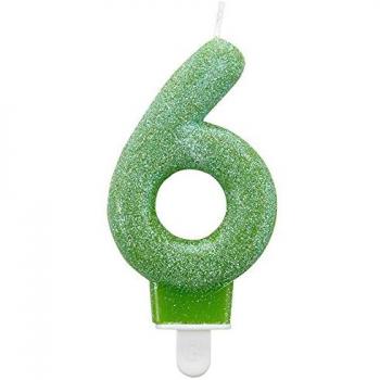 Sparkling Green 0 Celebration Candle