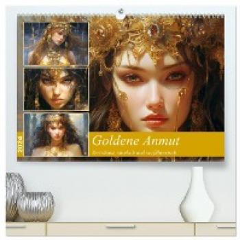 Goldene Anmut. Verträumt sinnlich und verführerisch (hochwertiger Premium Wandkalender 2024 DIN A2 quer) Kunstdruck in Hochglanz