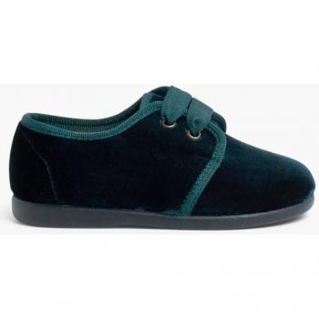 Zapato de Bebé en Terciopelo con Cordones Faya, Pisamonas