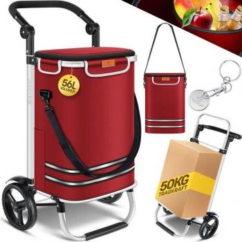 Carrello Spesa KESSER® 50kg Pieghevole Rosso Bordeaux