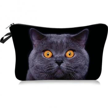 Travel-Friendly 3D Cat Makeup Case
