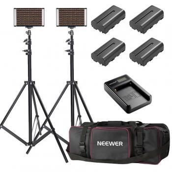 Neewer Pack 2x Éclairage LED Bicolore 280 Watt 3200–5600 K – Studio Vidéo