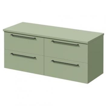 Napoli Wall Mounted Vanity Unit | Olive Green | 4 Drawers | 1200mm