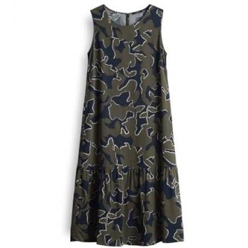 OPUS WICY Midikleid für Damen, dunkelblau, Größe 36