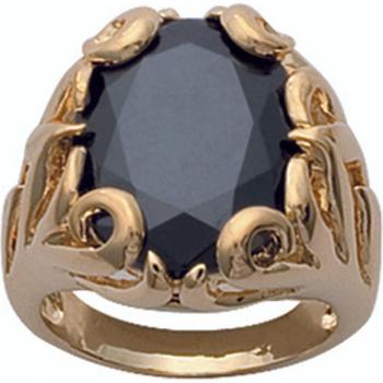 Bague Queen Obsidienne Plaqué Or – 20 mm