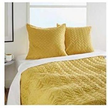 Parure de lit ocre 240 x 260 cm avec taies