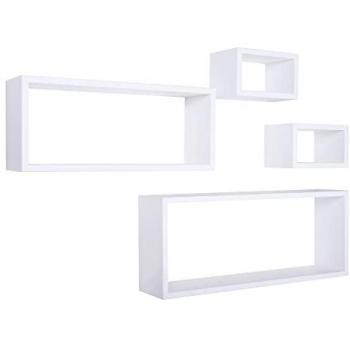 Merlino 4er Set Wandregale Rechteckig Weiß