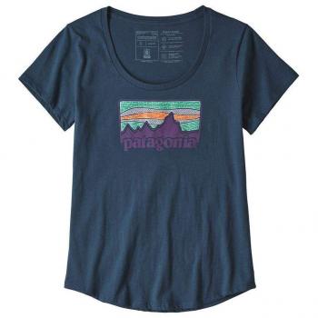 Patagonia T-shirt Femme Solar Rays '73 Bio Col Rond, Bleu