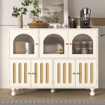 Buffet contemporain avec porte en verre coloré