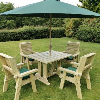 Hawthorn Outdoor Dining Set with 4 Chairs, Wood