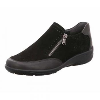 Semler Soft‑N Damen‑Slipper mit Samt‑Kunststofflack Schwarz