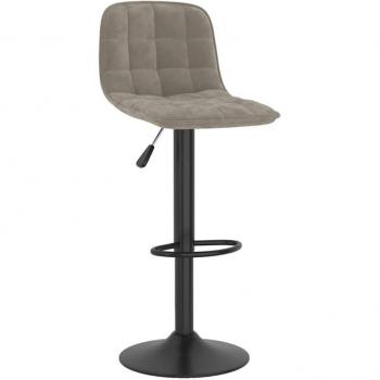Taburete de Bar con Respaldo Gris Claro