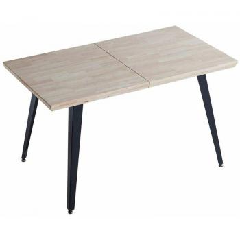 Mesa Berg Roble Extensible con Patas Negras 76 cm Alto 80 cm Ancho