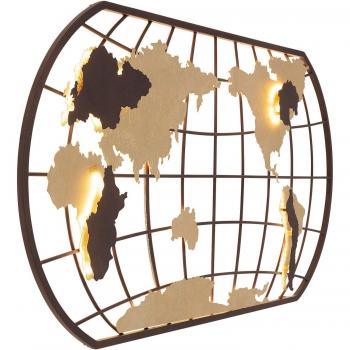 KARE applique LED Earth Grid brune/dorée