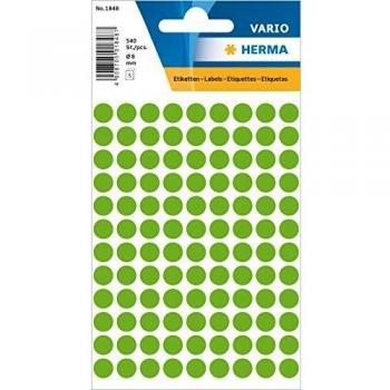 Ronde Etiketten HERMA 1848 8mm Fluor Groen 540 Stuks