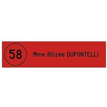 Plaque boîte aux lettres NUMERO 100x25mm lettres noires