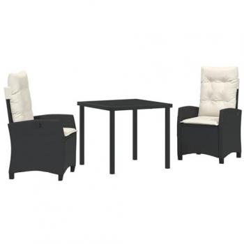 Set de Comedor de Jardín 3 Piezas Ratán Sintético