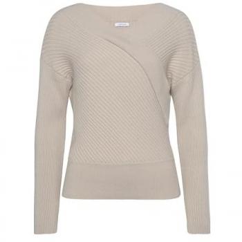 LASCANA Strickpullover in Wickeloptik, weicher Damenpullover mit besonderem Ausschnitt