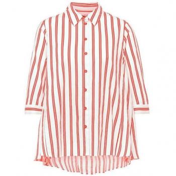 Chemisier chic rayé blanc et rouge