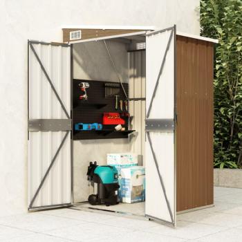 Cabane de jardin murale Marron 118x100x178 cm Acier galvanisé