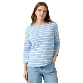 M&Co Light Blue Stripe Slash Neck Tee for Women (Size 20)