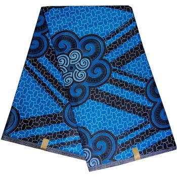 Nigerian Wax Blue Print Fabric – 6 Yard DIY Piece