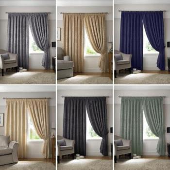 Tivoli Charcoal Pencil Pleat Fully Lined Curtains Pair