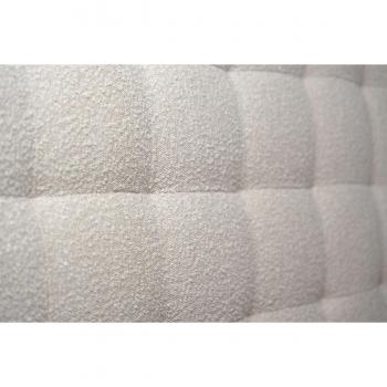 Lit 180x200 cm – Tête de lit capitonnée bouclette, sommier kit beige – Hauteur 29 cm