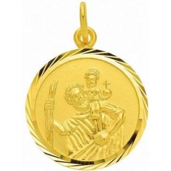 585 Gold Halskette mit Christophorus-Anhänger Ø 16 mm