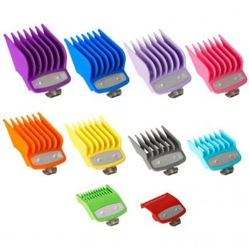 Wahl Colored Hair Clipper Guards, 10PCS Cutting Guides with Metal Clip, 1/16 Inch to 1 Inch