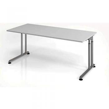 Büromöbel Schreibtisch C-Fuß 180x80cm Grau/Silber