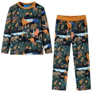 Pigiama Verde Scuro per Bambini a Maniche Lunghe 140