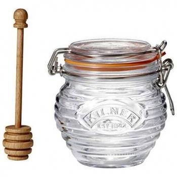 Honey Pot with Wooden Dipper