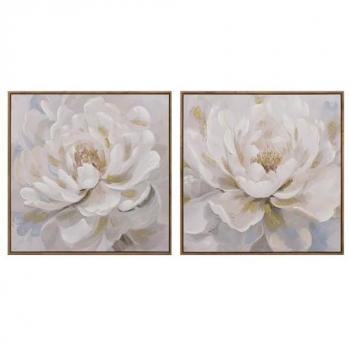Set de 2 Cuadros de Flores Pintados a Mano (80%)