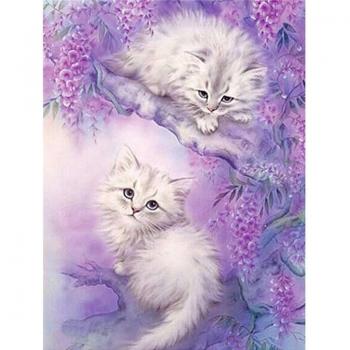 Chat Duo Diamant 5D Broderie Strass Murale