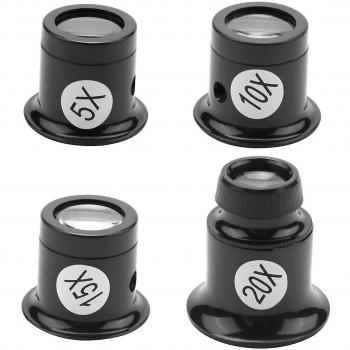Set de Loupe 5 à 20x – Loupes en Noir – Édition Professionnelle