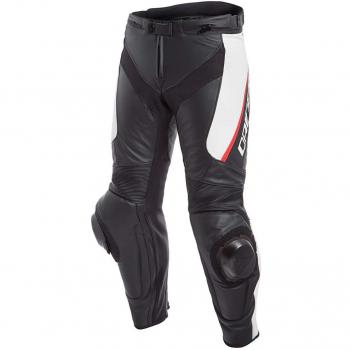 Motorrad‑Schutzlederhose Dainese Delta 3 – Schwarz/Weiß/Rot, 48