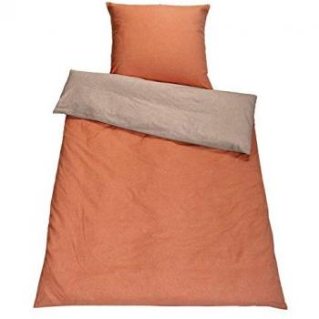 SETEX Wendebettwäsche Chambray, 3-teilig, rot (marzipan, rostrot)