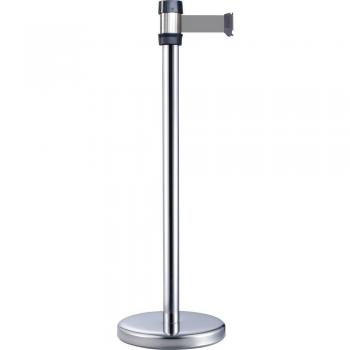Poteau de sécurité chromé RS2 Viso avec sangle grise 2 m